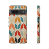 Mid-Century Modern Petals: A Retro Geometric Tapestry Tough Phone Cases