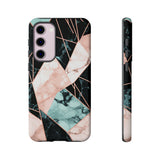 Geometric Elegance Marble and Gold Accents Tough Phone Cases