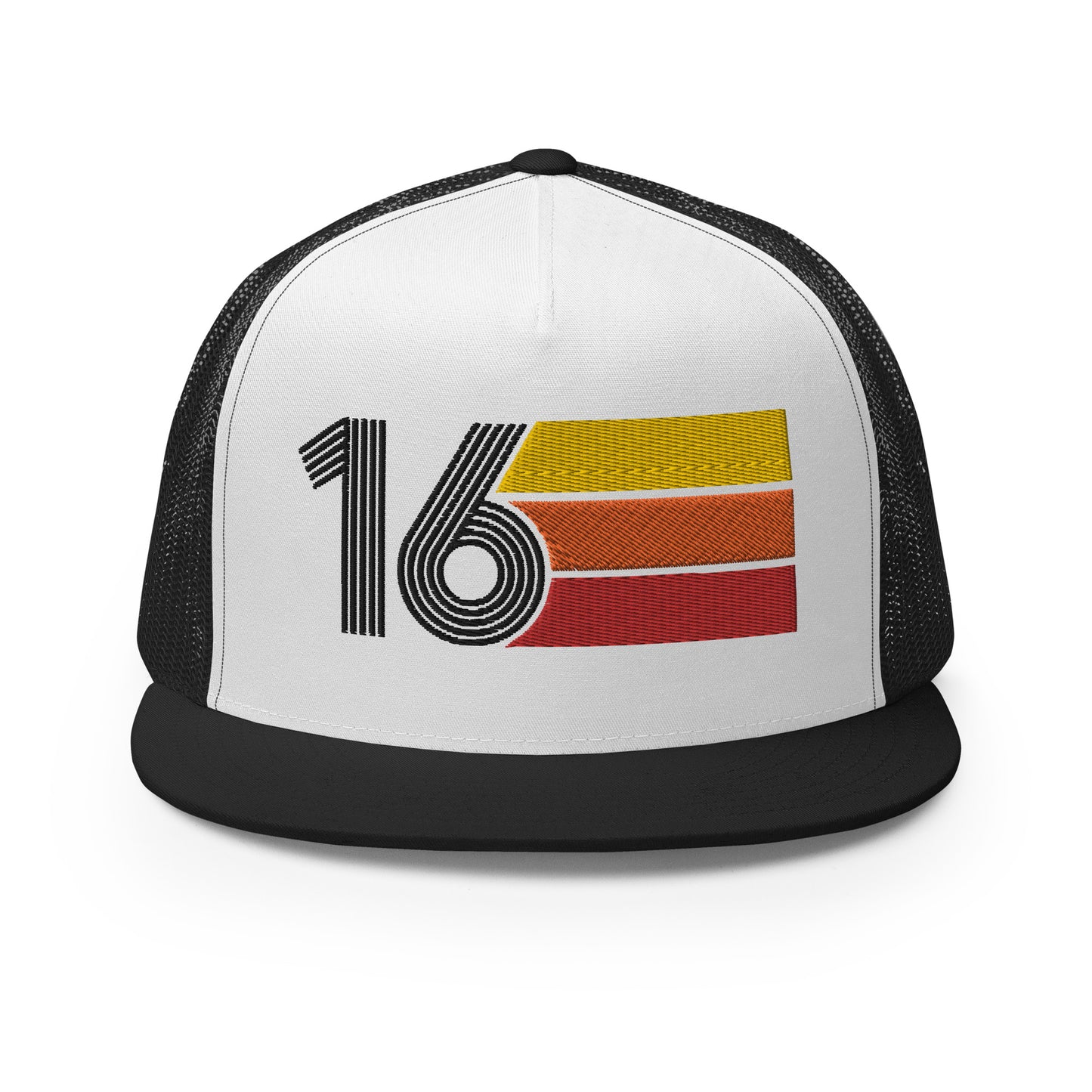 Classic Retro 2016 Flat Bill Trucker Cap