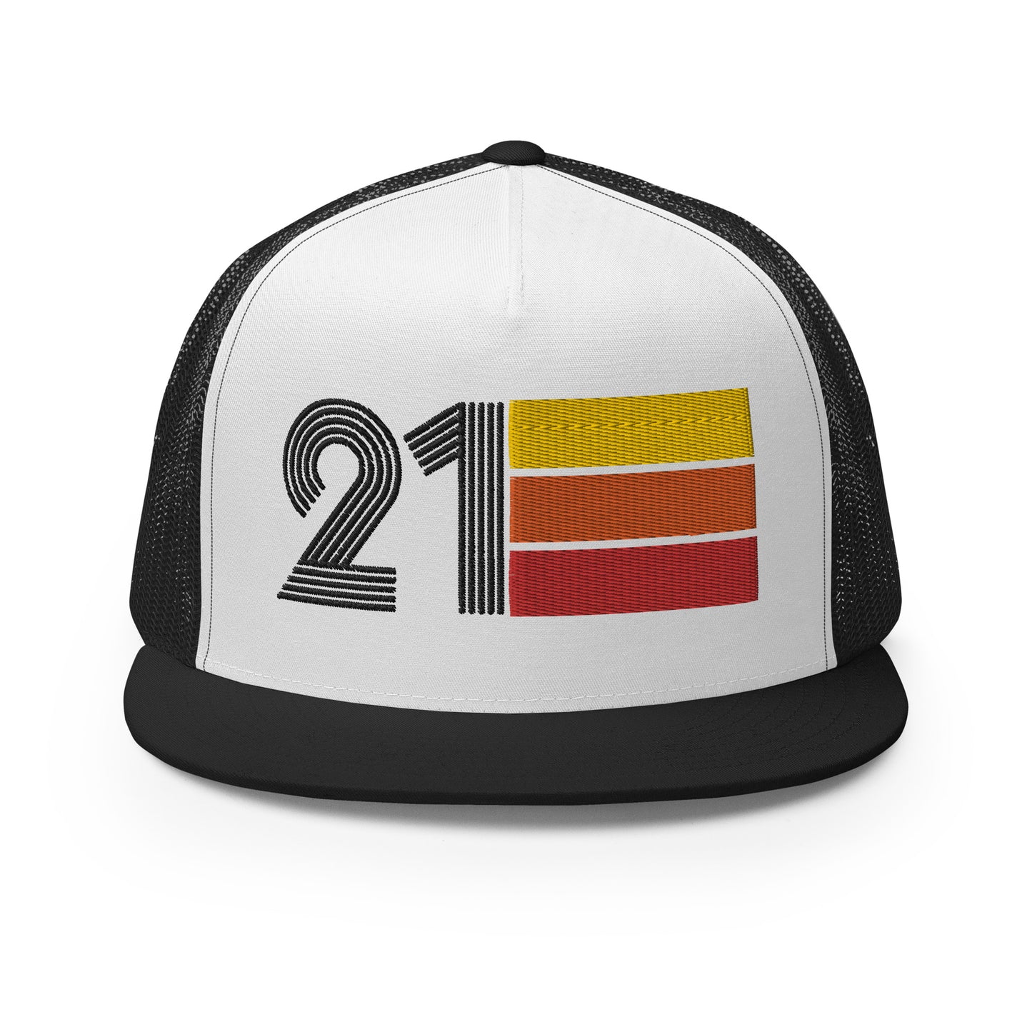 Classic Retro 21 Flat Bill Trucker Cap