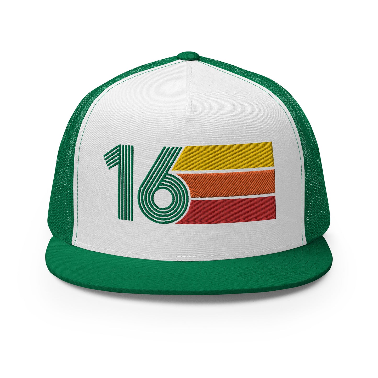 Classic Retro 2016 Flat Bill Trucker Cap