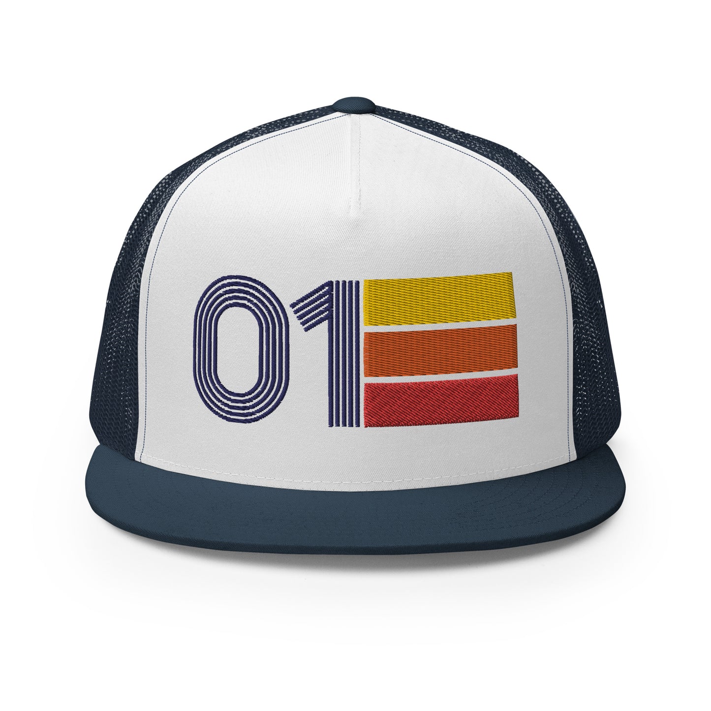 Classic Retro 2001 Flat Bill Trucker Cap