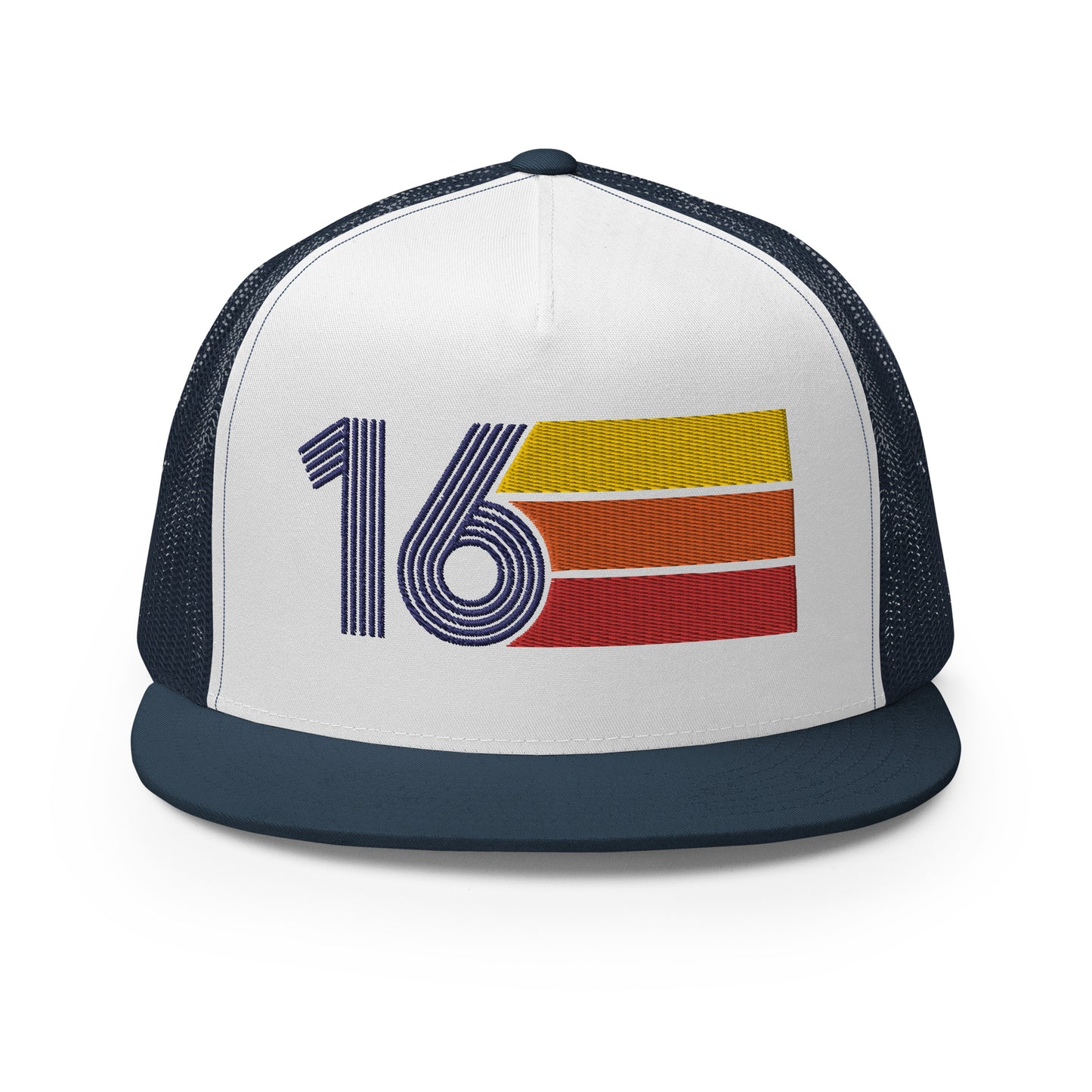 Classic Retro 2016 Flat Bill Trucker Cap