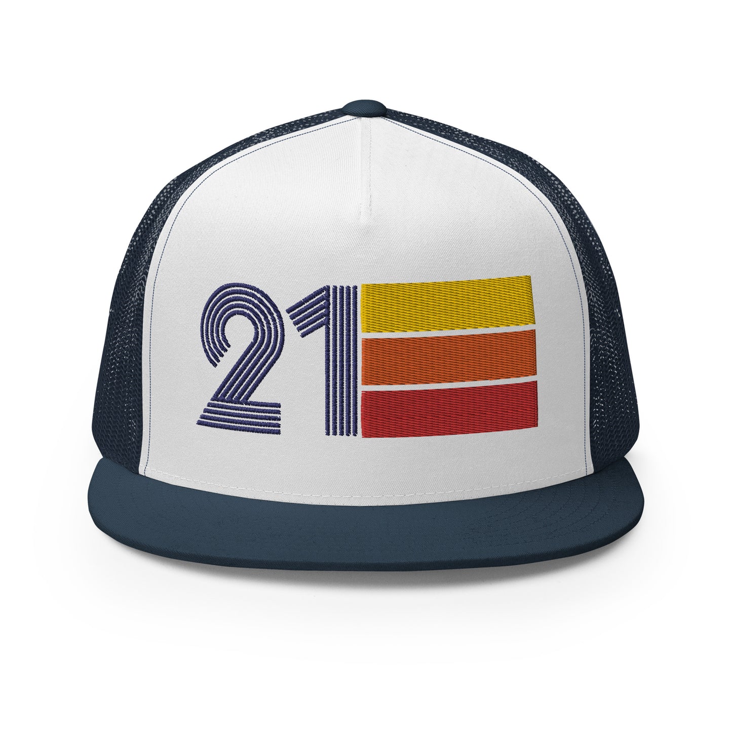 Classic Retro 21 Flat Bill Trucker Cap