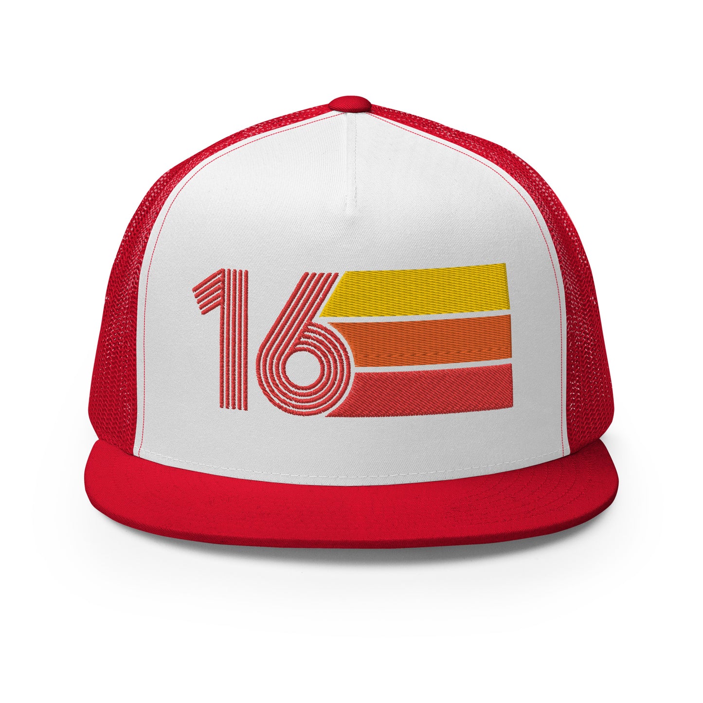Classic Retro 2016 Flat Bill Trucker Cap