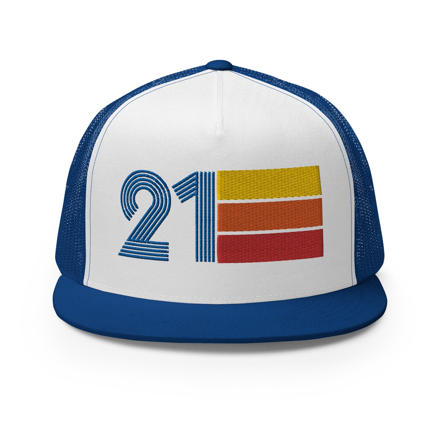 Classic Retro 21 Flat Bill Trucker Cap