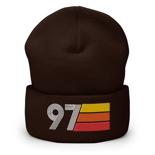 97 Number 1997 Birthday Retro Men's Women's Cuffed Beanie