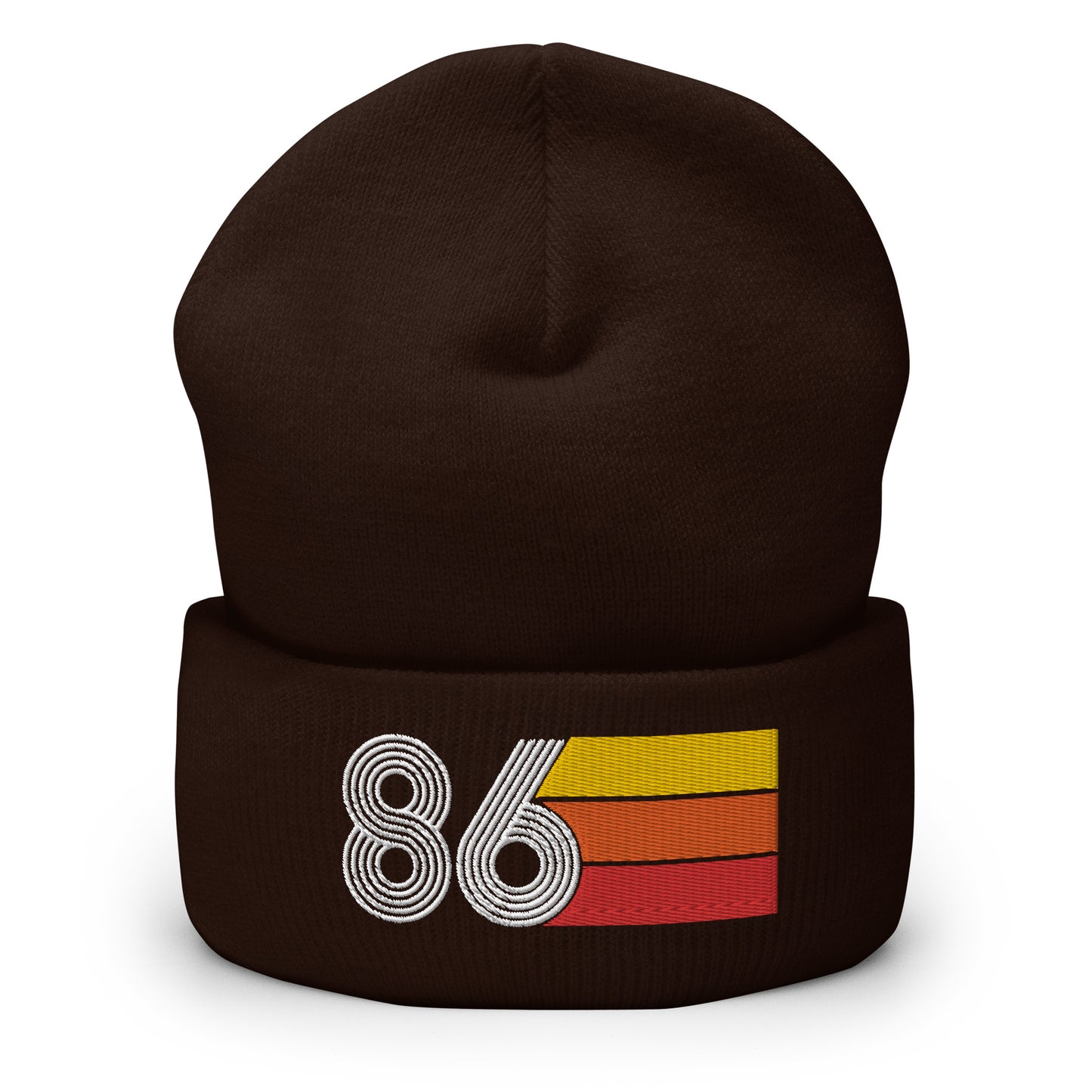 86 Number 1986 Birthday Retro Men's Women's Cuffed Beanie