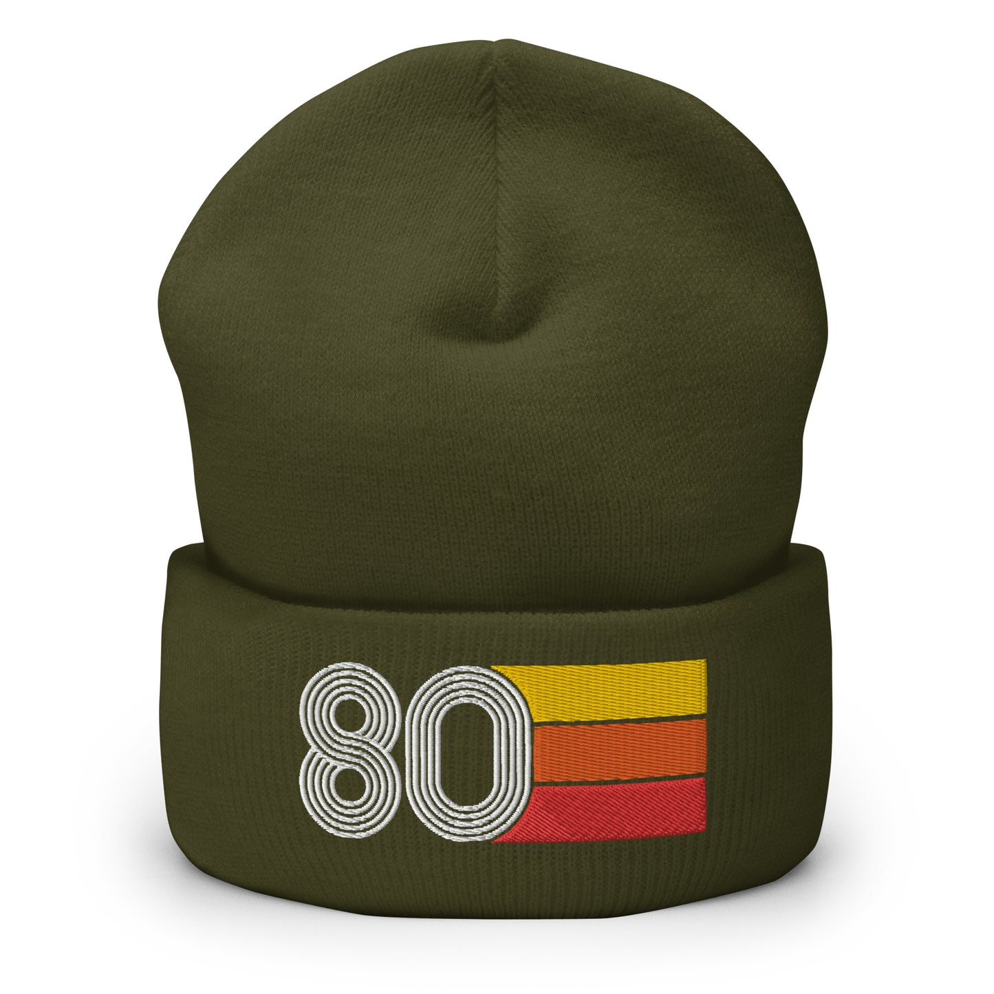 80 Number 1980 Birthday Retro Men's Women's Cuffed Beanie