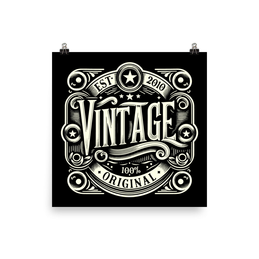 Established 2010 Vintage Style Poster