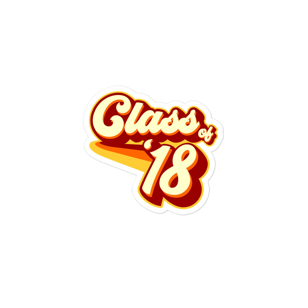 Class of 2018 Bubble-free stickers