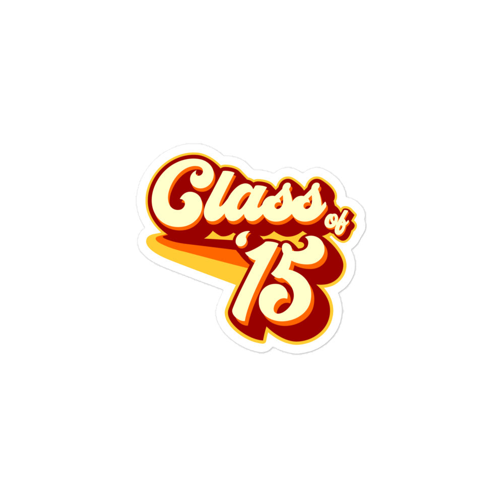Class of 2015 Bubble-free stickers