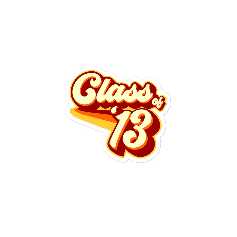 Class of 2013 Bubble-free stickers