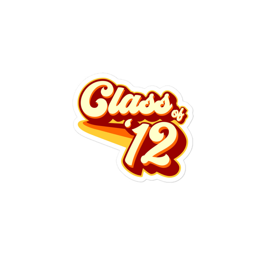 Class of 2012 Bubble-free stickers