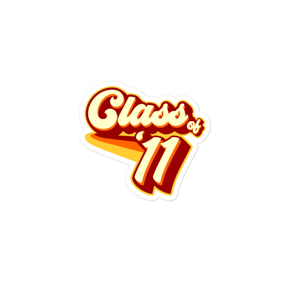 Class of 2011 Bubble-free stickers