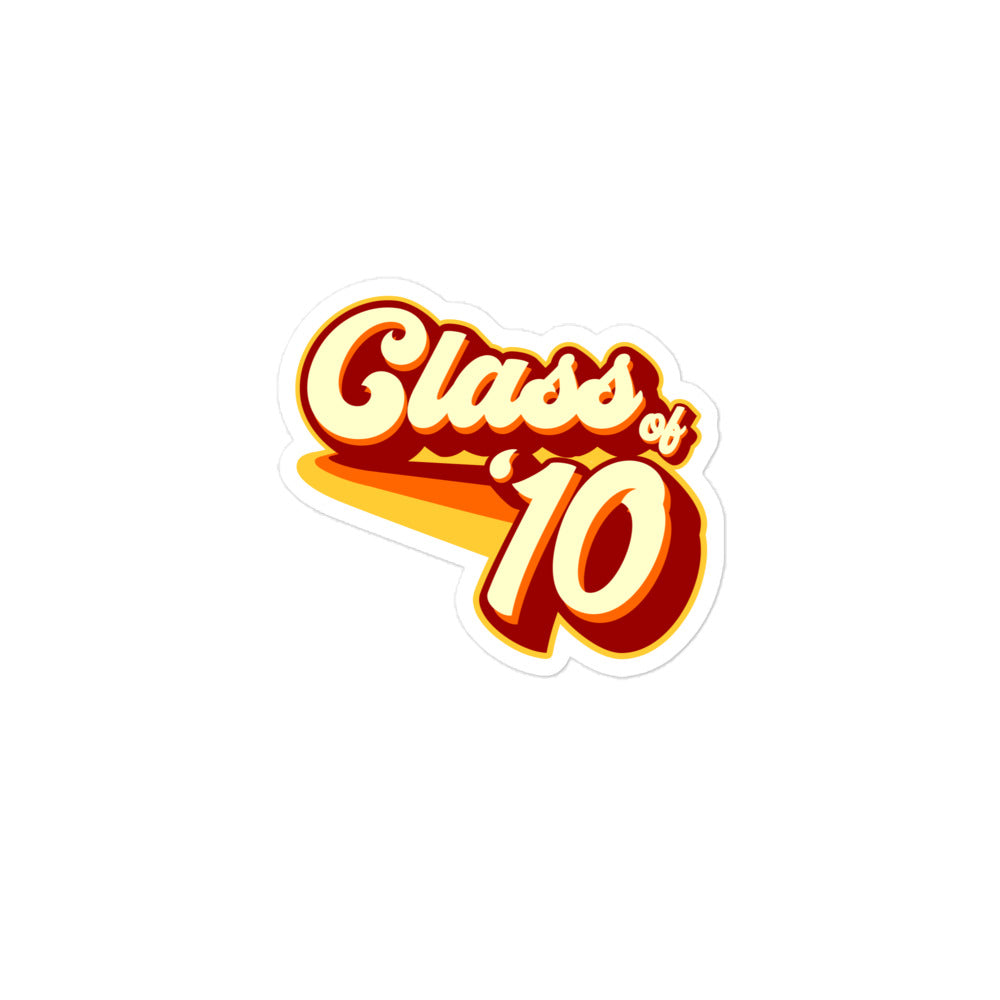 Class of 2010 Bubble-free stickers