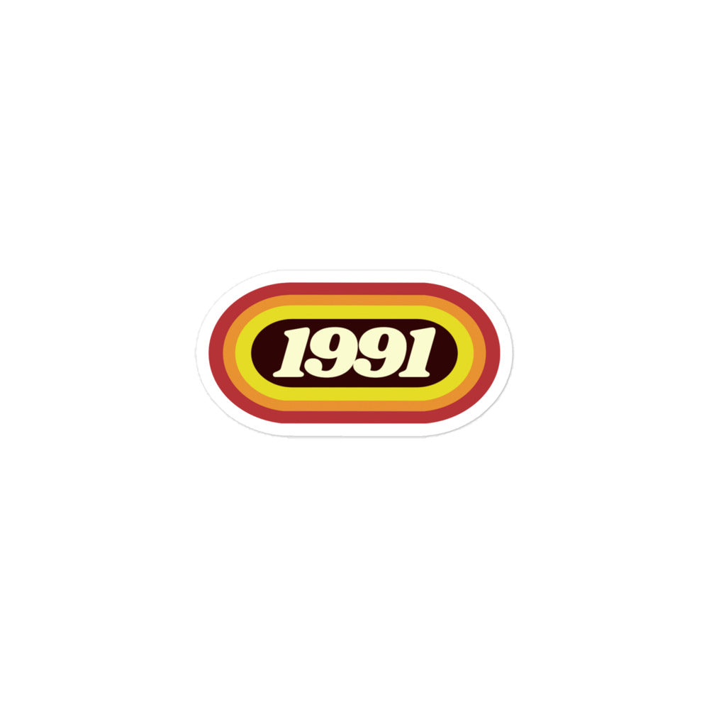 1991 Retro Oval Bubble-free stickers