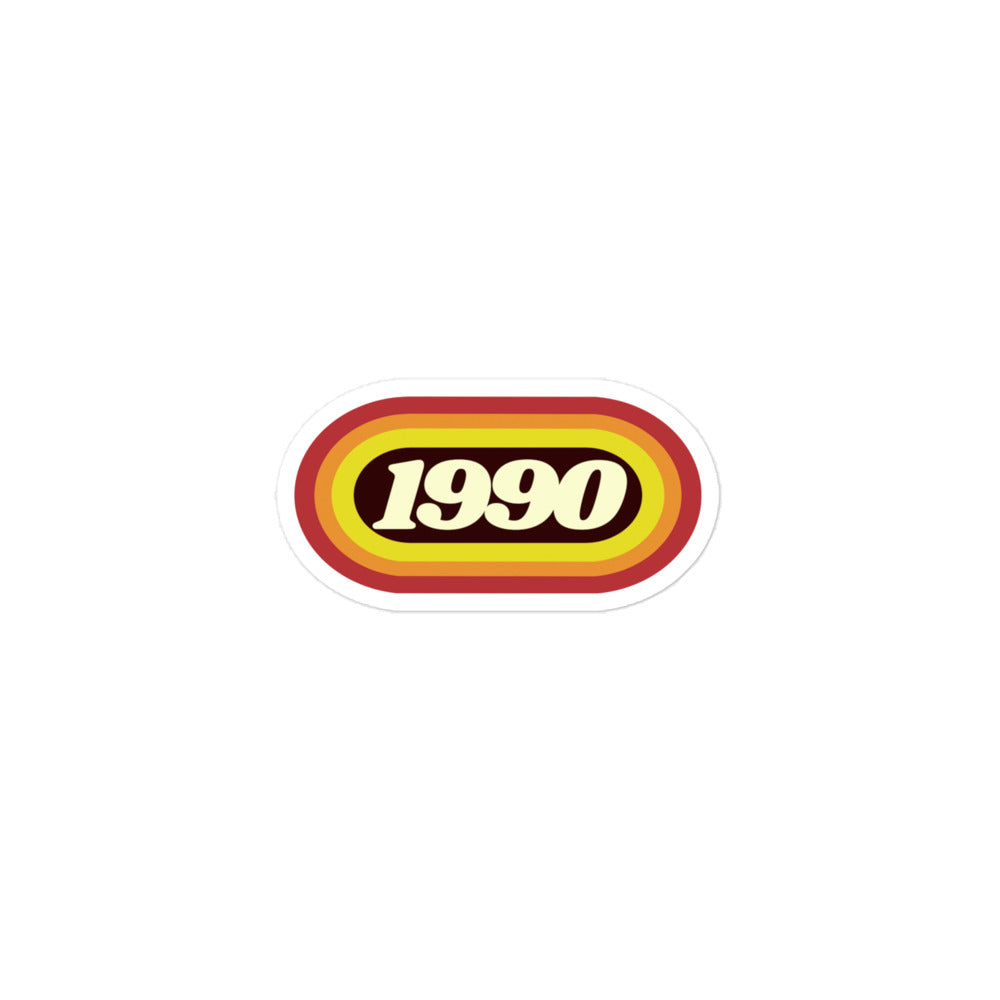 1990 Retro Oval Bubble-free stickers