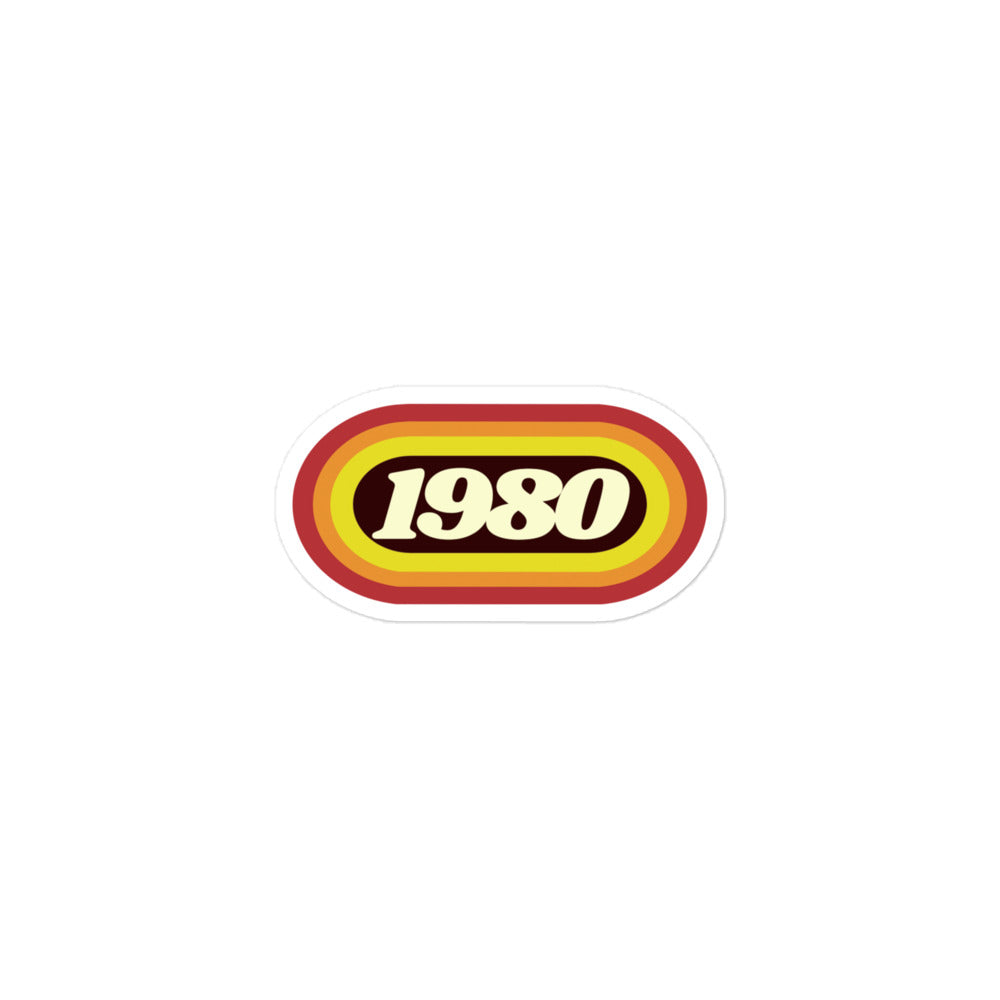 1980 Retro Oval Bubble-free stickers