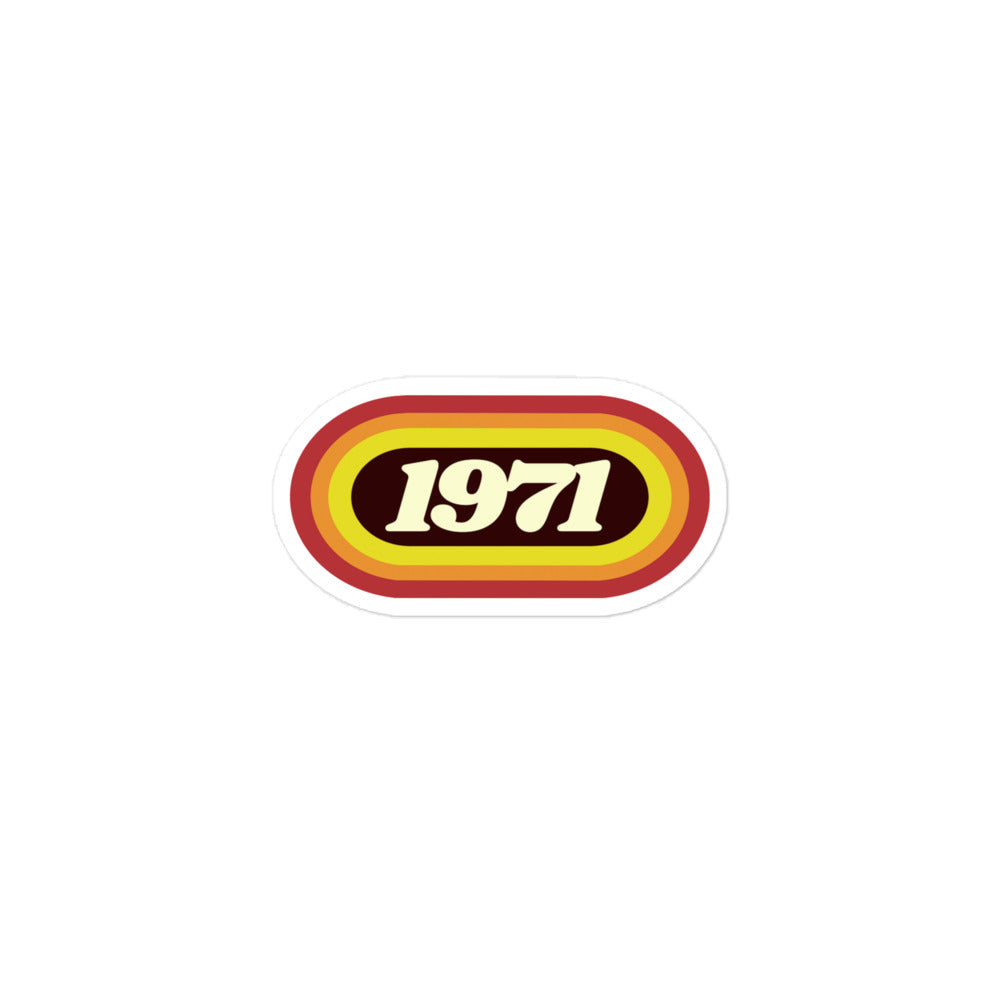 1971 Retro Oval Bubble-free stickers