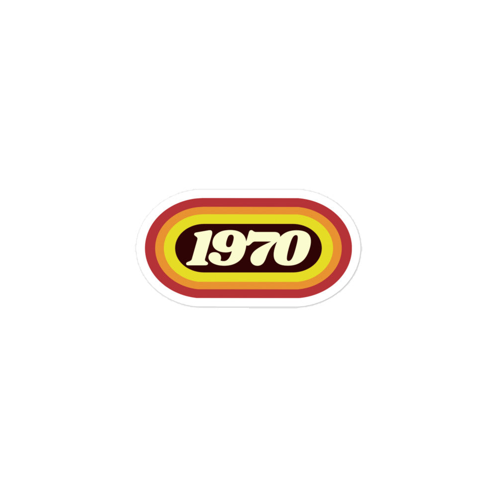 1970 Retro Oval Bubble-free stickers