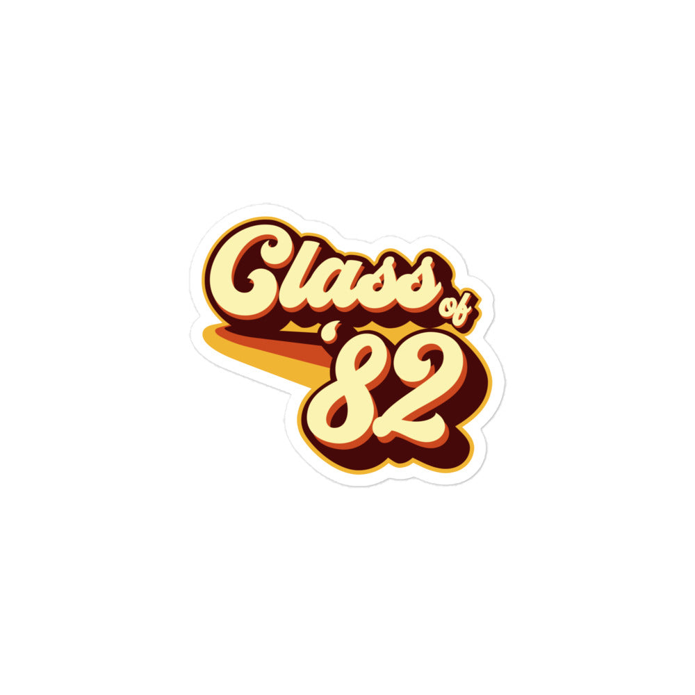 Class of 82 Graduation Retro 1982 Reunion Bubble-free stickers