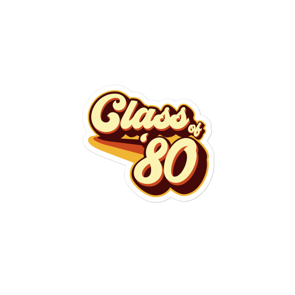 Class of 80 Graduation Retro 1980 Reunion Bubble-free stickers