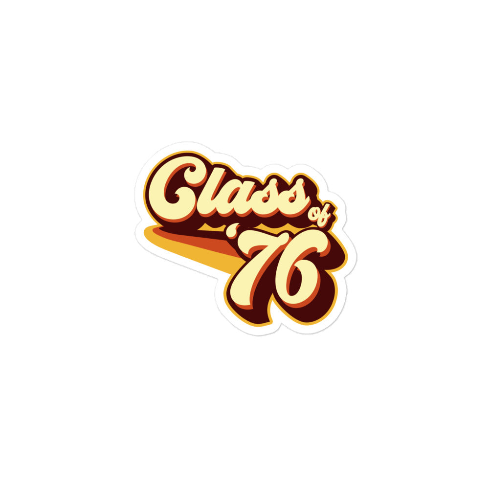 Class of 76 Graduation Retro 1976 Reunion Bubble-free stickers