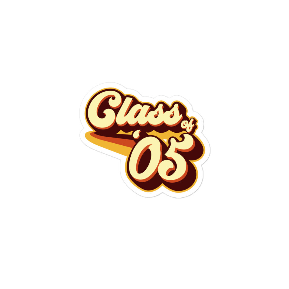 Class of 05 Graduation Retro 2005 Bubble-free stickers