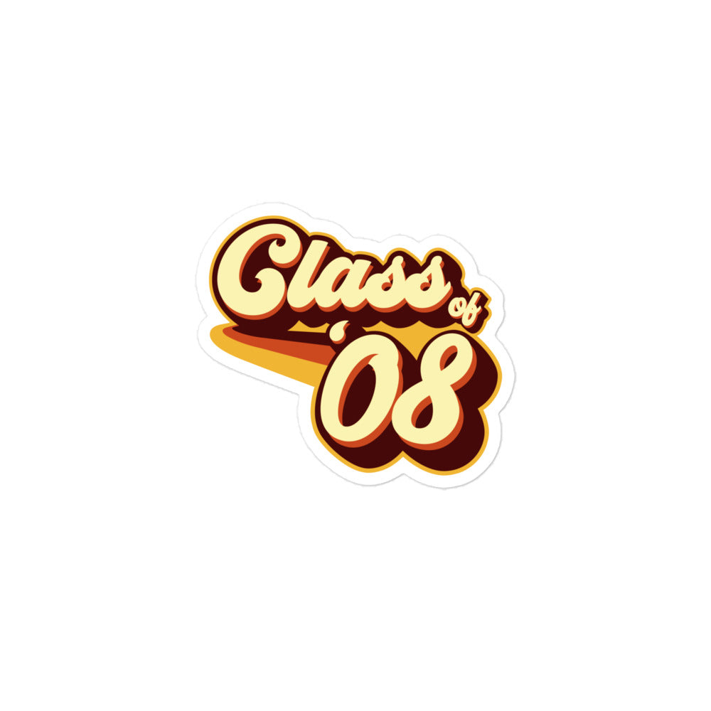 Class of 08 Graduation Retro 2008 Bubble-free stickers