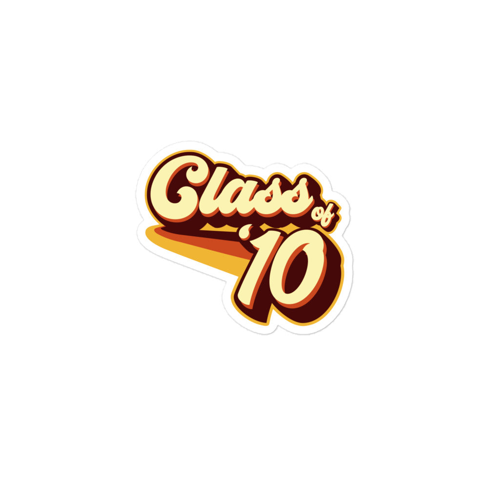 Class of 10 Graduation Retro 2010 Bubble-free stickers