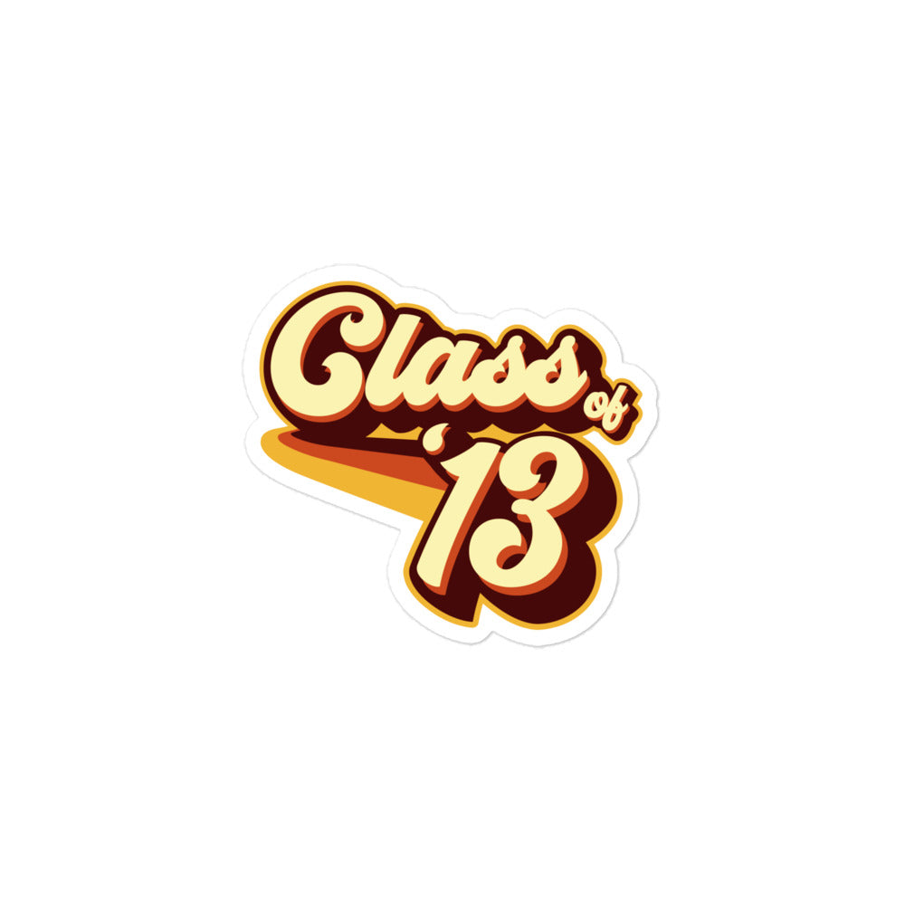 Class of 13 Graduation Retro 2013 Bubble-free stickers