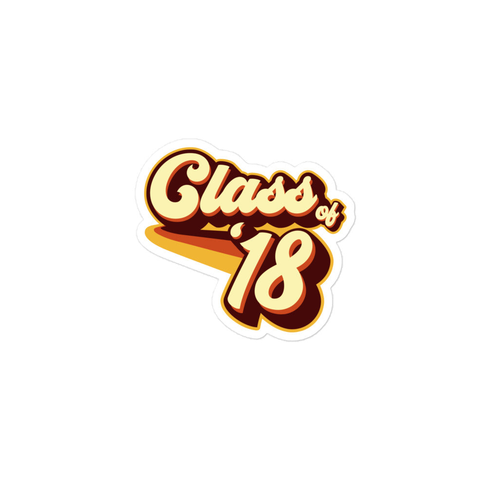 Class of 18 Graduation Retro 2018 Bubble-free stickers