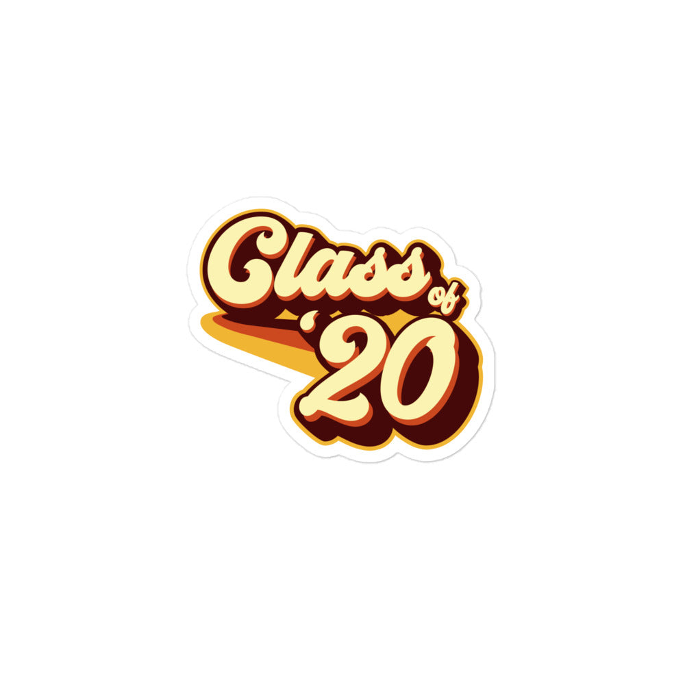 Class of 20 Graduation Retro 2020 Bubble-free stickers
