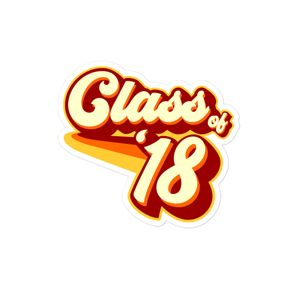 Class of 2018 Bubble-free stickers