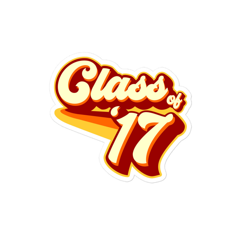 Class of 2017 Bubble-free stickers