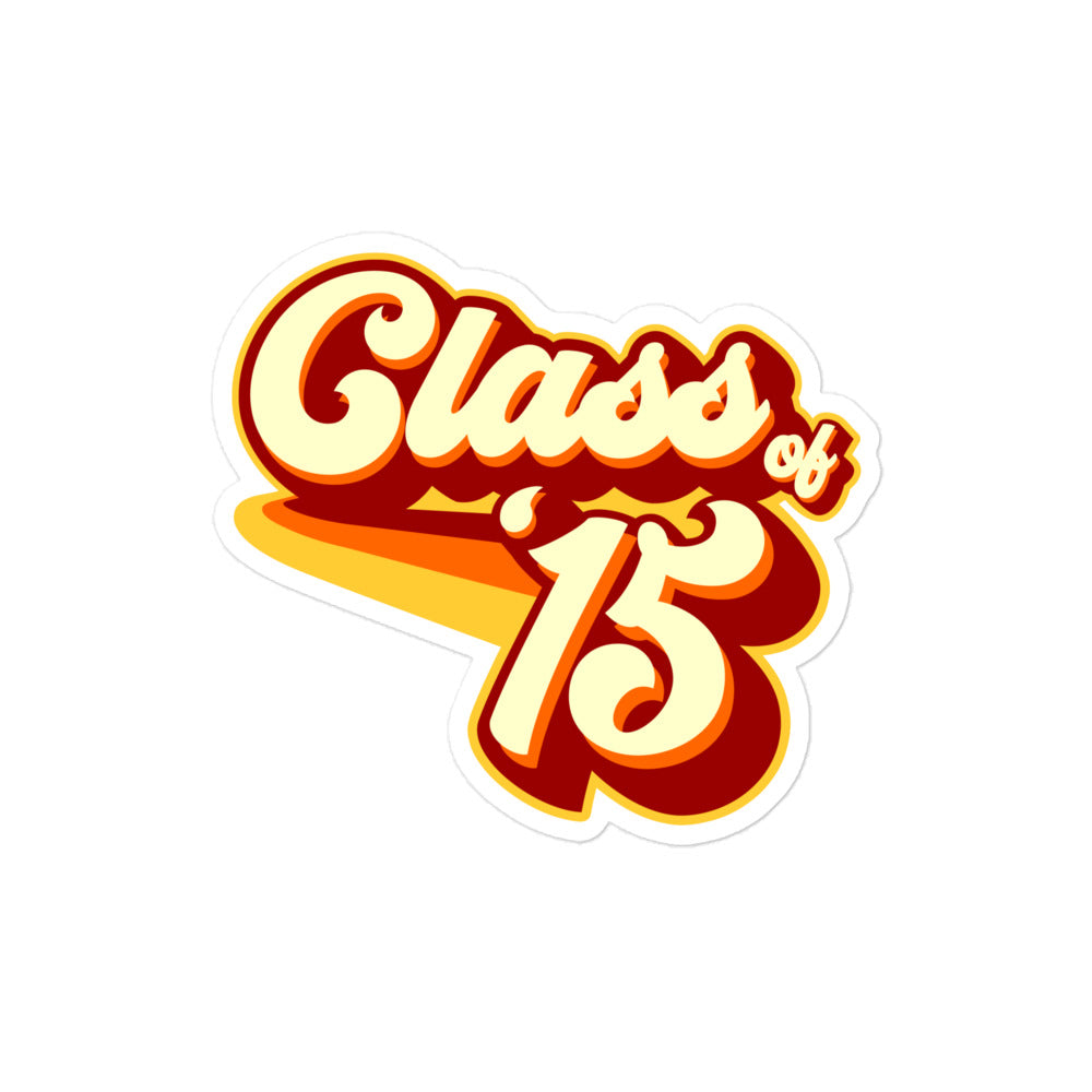 Class of 2015 Bubble-free stickers
