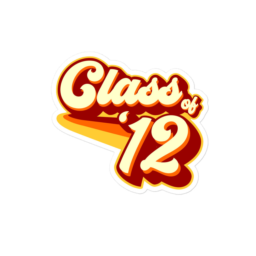 Class of 2012 Bubble-free stickers