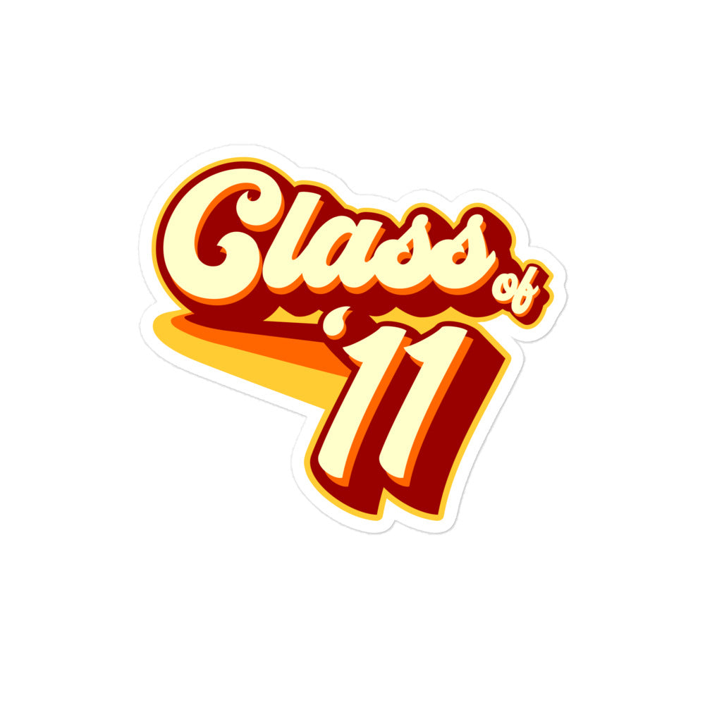 Class of 2011 Bubble-free stickers