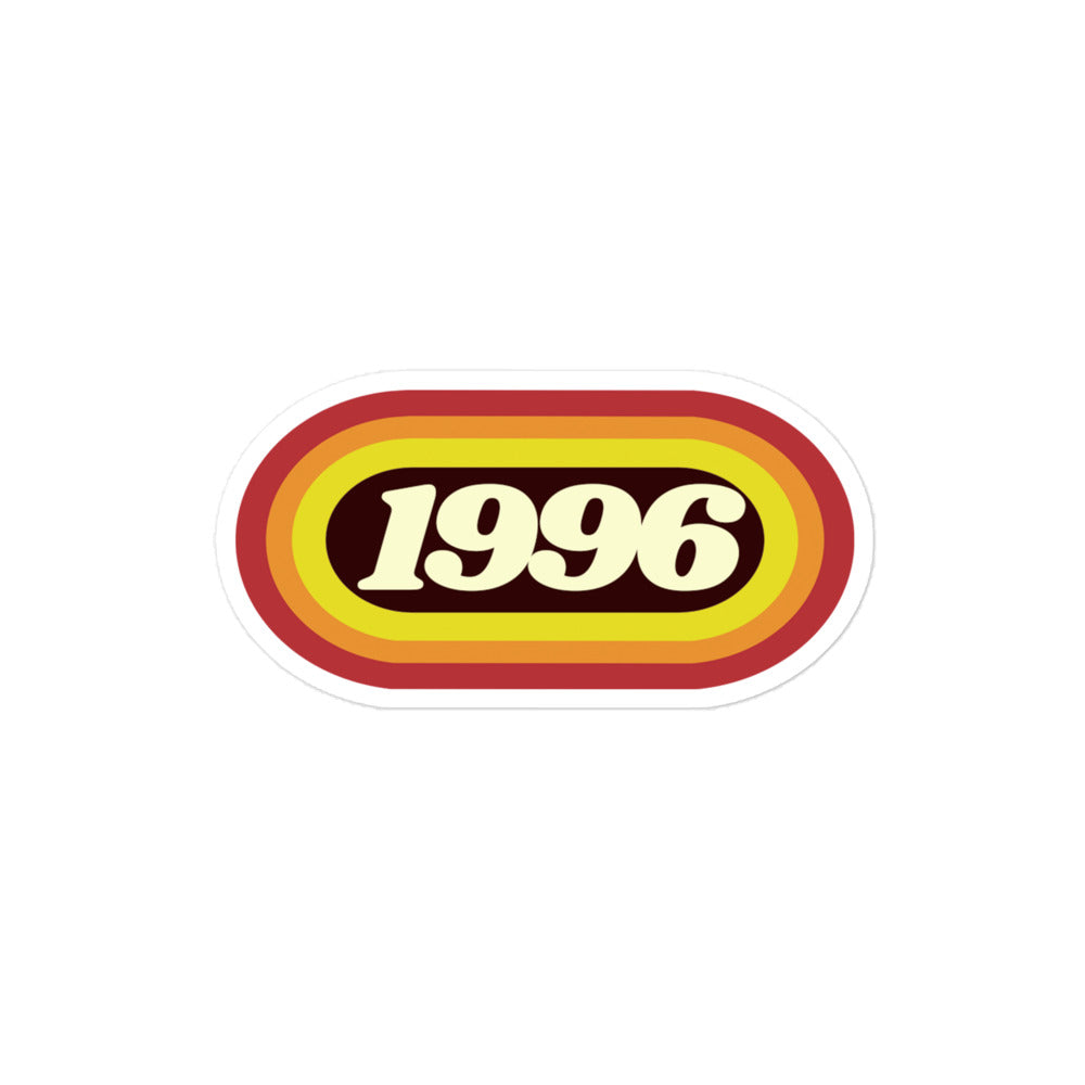 1996 Retro Oval Bubble-free stickers