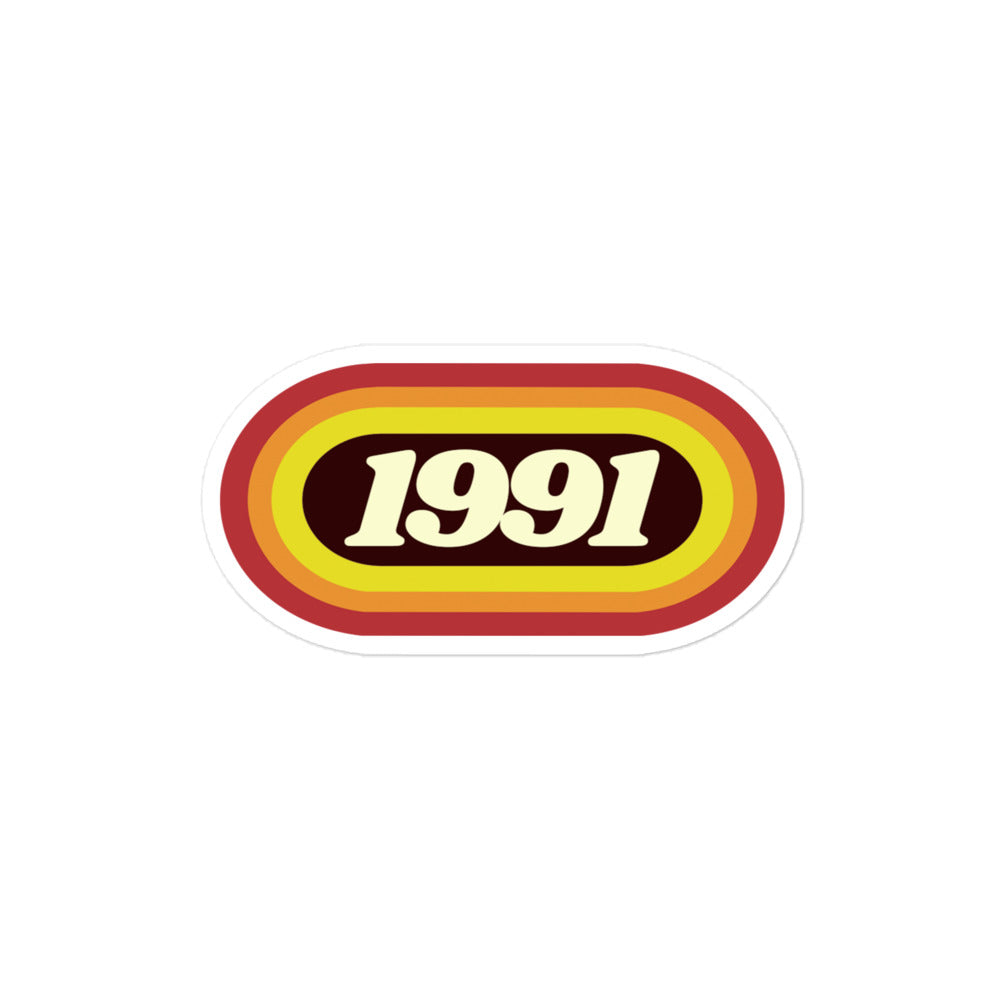 1991 Retro Oval Bubble-free stickers