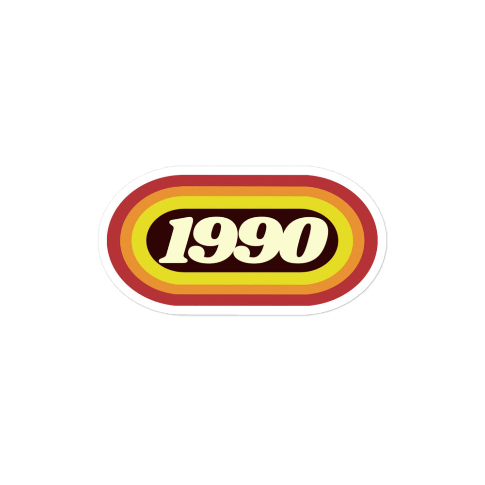 1990 Retro Oval Bubble-free stickers