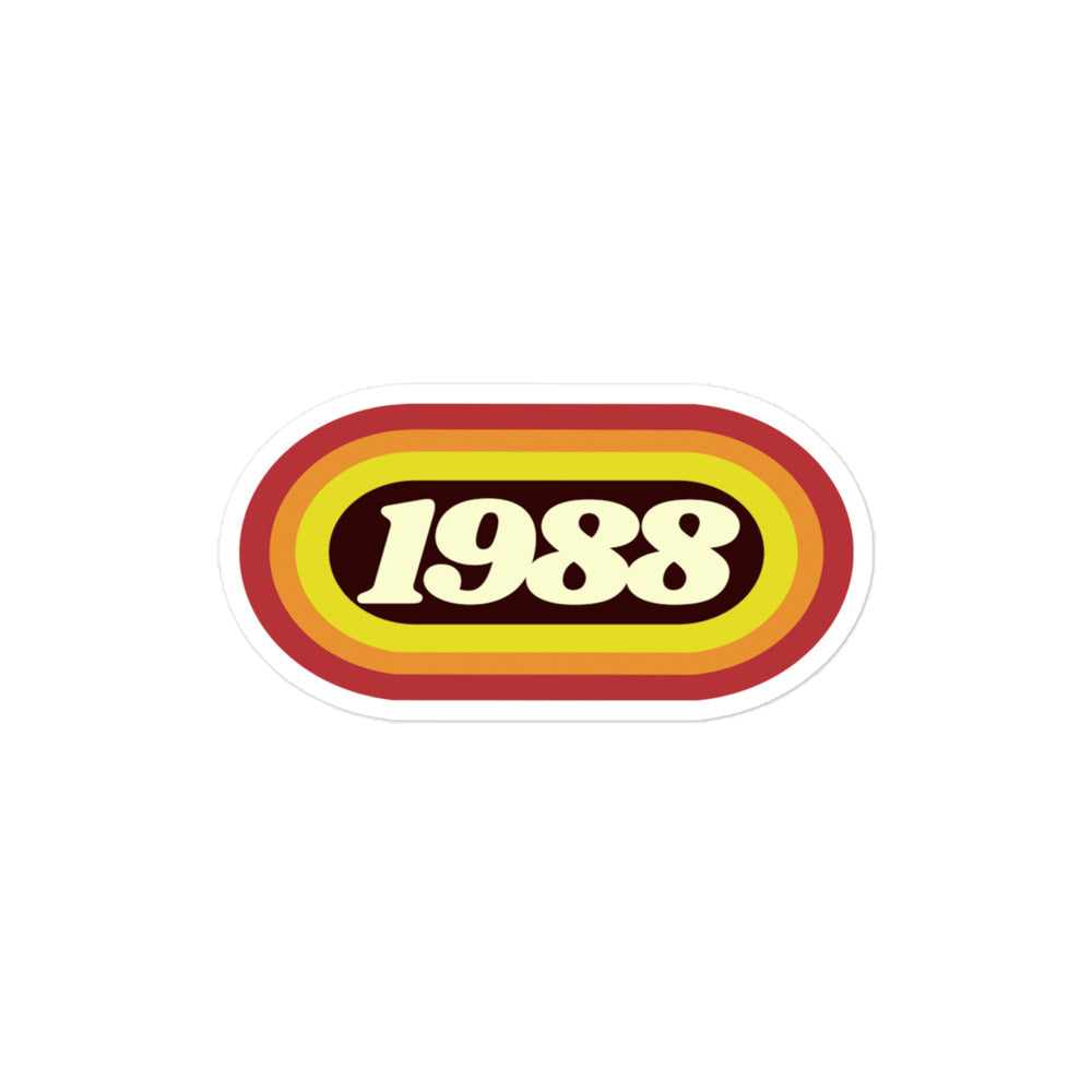 1988 Retro Oval Bubble-free stickers