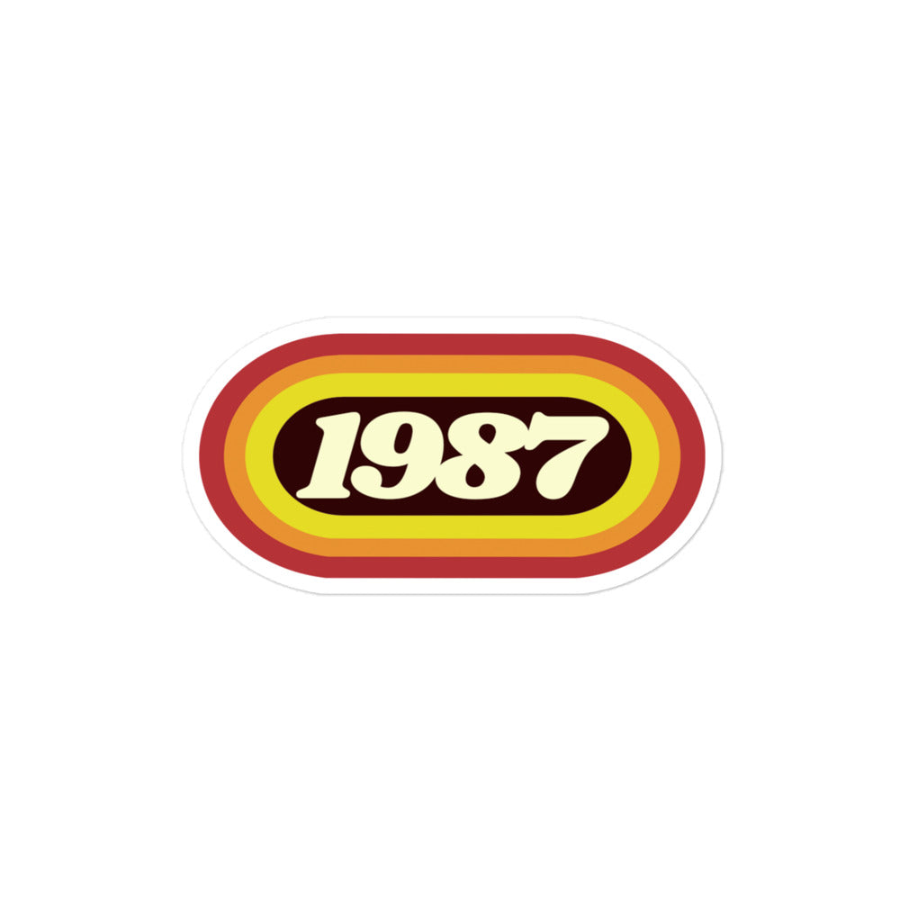 1987 Retro Oval Bubble-free stickers