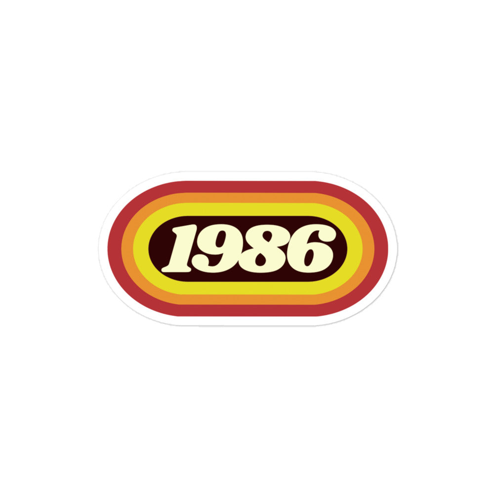 1986 Retro Oval Bubble-free stickers