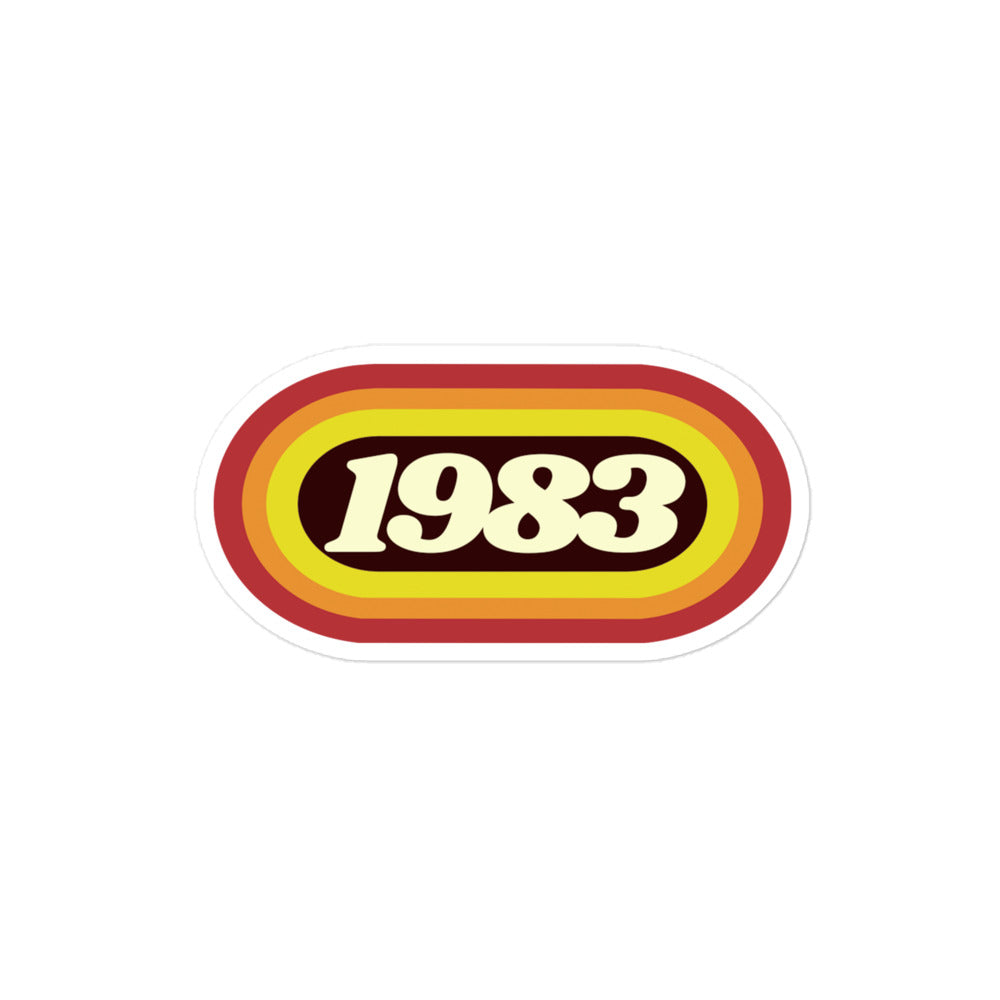 1983 Retro Oval Bubble-free stickers