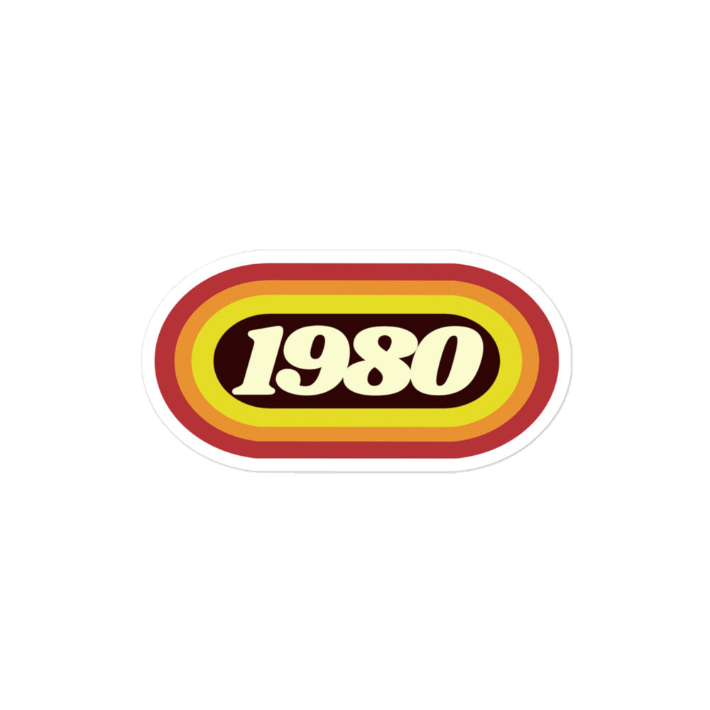 1980 Retro Oval Bubble-free stickers