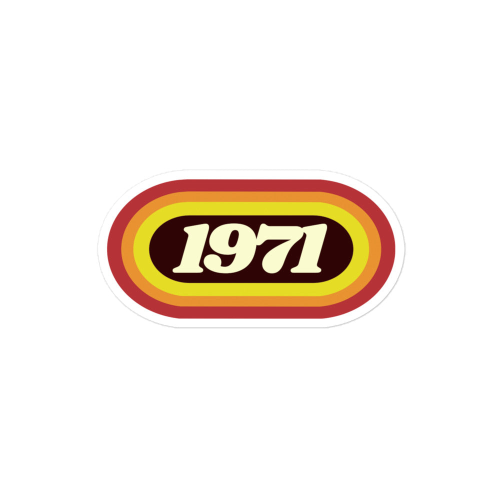 1971 Retro Oval Bubble-free stickers