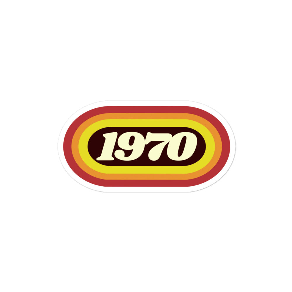 1970 Retro Oval Bubble-free stickers