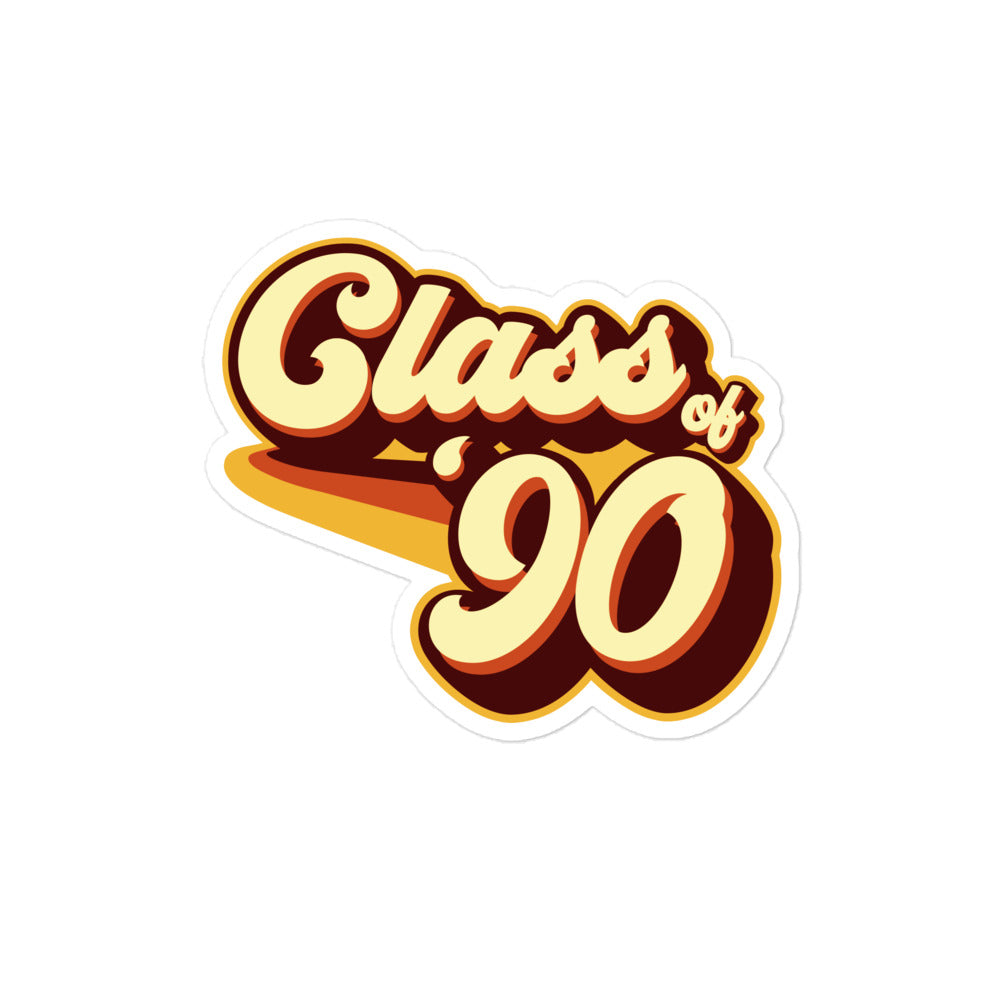Class of 90 Graduation Retro 1990 Reunion Bubble-free stickers
